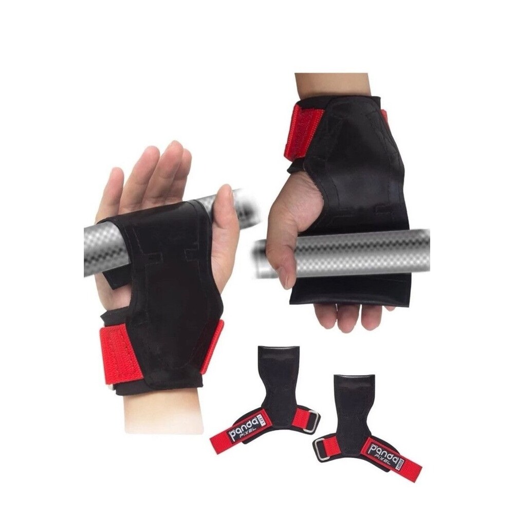 Pixel Panda Weight Lifting Grips for Heavy Powerlifting Deadlifts Rows Pull Ups